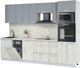 Миниатюра изображения товара Кухонный гарнитур Интерлиния Мила Лайт 2.9-ПМ3 (серебро/дуб белый/опал светлый)