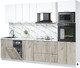 Миниатюра изображения товара Кухонный гарнитур Интерлиния Мила Лайт 2.9-ПМ3 (белый платинум/дуб серый/белый гранит)