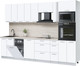 Миниатюра изображения товара Кухонный гарнитур Интерлиния Мила Лайт 3.0-ПМ3 (белый платинум/белый платинум/травертин серый)