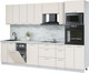 Миниатюра изображения товара Кухонный гарнитур Интерлиния Мила Лайт 3.0-ПМ3 (персидский жемчуг/персидский жемчуг/серый каспий)