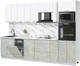 Миниатюра изображения товара Кухонный гарнитур Интерлиния Мила Лайт 3.0-ПМ3 (белый платинум/бетон лайт/белый гранит)