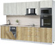 Миниатюра изображения товара Кухонный гарнитур Интерлиния Мила Лайт 3.0-ПМ3 (дуб белый/дуб золотой/травертин серый)