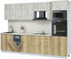 Миниатюра изображения товара Кухонный гарнитур Интерлиния Мила Лайт 3.0-ПМ3 (бетон лайт/дуб золотой/опал светлый)