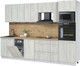 Миниатюра изображения товара Кухонный гарнитур Интерлиния Мила Лайт 3.0-ПМ3 (дуб белый/дуб белый/дуб бунратти)