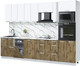 Миниатюра изображения товара Кухонный гарнитур Интерлиния Мила Лайт 3.0-ПМ3 (белый платинум/дуб веллингтон/белый гранит)
