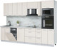Миниатюра изображения товара Кухонный гарнитур Интерлиния Мила Лайт 3.05-ПМ3 (персидский жемчуг/персидский жемчуг/серый каспий)