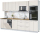 Миниатюра изображения товара Кухонный гарнитур Интерлиния Мила Лайт 3.05-ПМ3 (персидский жемчуг/персидский жемчуг/дуб бунратти)