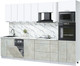 Миниатюра изображения товара Кухонный гарнитур Интерлиния Мила Лайт 3.05-ПМ3 (белый платинум/бетон лайт/белый гранит)