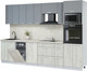 Миниатюра изображения товара Кухонный гарнитур Интерлиния Мила Лайт 3.05-ПМ3 (серебро/дуб белый/опал светлый)