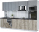 Миниатюра изображения товара Кухонный гарнитур Интерлиния Мила Лайт 3.05-ПМ3 (серебро/дуб серый/кастилло темный)