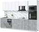 Миниатюра изображения товара Кухонный гарнитур Интерлиния Мила Лайт 3.05-ПМ3 (белый платинум/бетон/белый гранит)