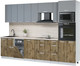 Миниатюра изображения товара Кухонный гарнитур Интерлиния Мила Лайт 3.05-ПМ3  (серебро/дуб веллингтон/травертин серый)