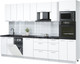 Миниатюра изображения товара Кухонный гарнитур Интерлиния Мила Лайт 3.1-ПМ3  (белый платинум/белый платинум/кастилло темный)