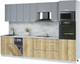 Миниатюра изображения товара Кухонный гарнитур Интерлиния Мила Лайт 3.1-ПМ3  (серебро/дуб золотой/серый каспий)