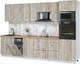 Миниатюра изображения товара Кухонный гарнитур Интерлиния Мила Лайт 3.1-ПМ3 (дуб серый/дуб серый/дуб бунратти)