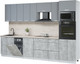 Миниатюра изображения товара Кухонный гарнитур Интерлиния Мила Лайт 3.1-ПМ3  (серебро/бетон/травертин серый)