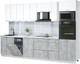 Миниатюра изображения товара Кухонный гарнитур Интерлиния Мила Лайт 3.1-ПМ3 (белый платинум/бетон/белый гранит)