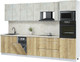 Миниатюра изображения товара Кухонный гарнитур Интерлиния Мила Лайт 3.2-ПМ3 (бетон лайт/дуб золотой/опал светлый)