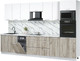 Миниатюра изображения товара Кухонный гарнитур Интерлиния Мила Лайт 3.25-ПМ3 (белый платинум/дуб серый/белый гранит)