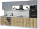 Миниатюра изображения товара Кухонный гарнитур Интерлиния Мила Лайт 3.3-ПМ3  (серебро/дуб золотой/серый каспий)