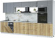 Миниатюра изображения товара Кухонный гарнитур Интерлиния Мила Лайт 3.6-ПМ3  (серебро/дуб золотой/серый каспий)