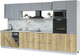Миниатюра изображения товара Кухонный гарнитур Интерлиния Мила Лайт 3.7-ПМ3  (серебро/дуб золотой/серый каспий)
