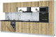 Миниатюра изображения товара Кухонный гарнитур Интерлиния Мила Лайт 3.8-ПМ3 (дуб золотой/дуб золотой/кастилло темный)