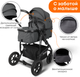 Миниатюра изображения товара Детская универсальная коляска Bubago Model Zoom 3 в 1 / BG 196-2  (темно-серый)