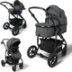 Миниатюра изображения товара Детская универсальная коляска Bubago Model Zoom 3 в 1 / BG 196-2  (темно-серый)