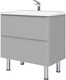 Миниатюра изображения товара Тумба под умывальник Raval Welto 80 / Wel.01.80.2/P/GRS/RL+Leg.05.50/H200/Silver/RL+Leg