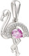 Миниатюра изображения товара Комплект ювелирных украшений из серебра ZORKA Фламинго (серьги 03101316, подвеска 0440396)
