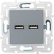 Миниатюра изображения товара Розетка IEK Skandy SK-U21-D31-K03 (серый)
