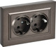 Миниатюра изображения товара Розетка IEK Brite BR-R27-16-K45-F (темная бронза)