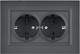 Миниатюра изображения товара Розетка IEK Brite BR-R27-16-K53-F (графит)