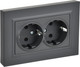 Миниатюра изображения товара Розетка IEK Brite BR-R27-16-K53-F (графит)