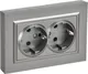 Миниатюра изображения товара Розетка IEK Brite BR-R28-16-K46-F (стальной)