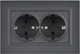 Миниатюра изображения товара Розетка IEK Brite BR-R28-16-K53-F (графит)