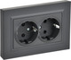 Миниатюра изображения товара Розетка IEK Brite BR-R28-16-K53-F (графит)