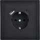 Миниатюра изображения товара Розетка IEK Forte&Piano FP-R14-16-U22-018-K02 (черный)