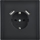 Миниатюра изображения товара Розетка IEK Forte&Piano FP-R14-16-U21-D31-K02 (черный)
