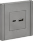Миниатюра изображения товара Розетка IEK Forte&Piano FP-U22-018-K46 (стальной)