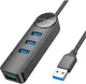 Миниатюра изображения товара USB-хаб Borofone DH5 4в1 USB на USB3.0x4 (1.2м, черный)