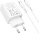 Миниатюра изображения товара Адаптер питания сетевой Hoco N71 + кабель Lightning to Type-C (белый)