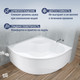 Миниатюра изображения товара Ванна акриловая Lauter Majestica 150x150 / 21040150 (с каркасом, лицевым экраном и сифоном 21Y31001 матовый черный)
