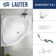 Миниатюра изображения товара Ванна акриловая Lauter Riviera 150x150 / 21050150 (с каркасом, лицевым экраном и сифоном 21Y11030 хром)