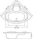 Миниатюра изображения товара Ванна акриловая Lauter Riviera 150x150 / 21050150 (с каркасом, лицевым экраном и сифоном 21Y11030 хром)