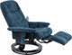 Миниатюра изображения товара Массажное кресло Calviano 22 с пуфом (синий плюш)