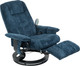 Миниатюра изображения товара Массажное кресло Calviano 22 с пуфом (синий плюш)