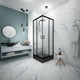 Миниатюра изображения товара Душевой уголок МетаКам City Trend Black 80x80 / KKS_016835 (черный/текстурированное стекло)