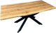 Миниатюра изображения товара Обеденный стол Iva-Wood 160x80 Натуральный дуб (край натуральный, подстолье металл паук)